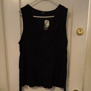 NWT Torrid | Black Button-Down Sleeveless Blouse